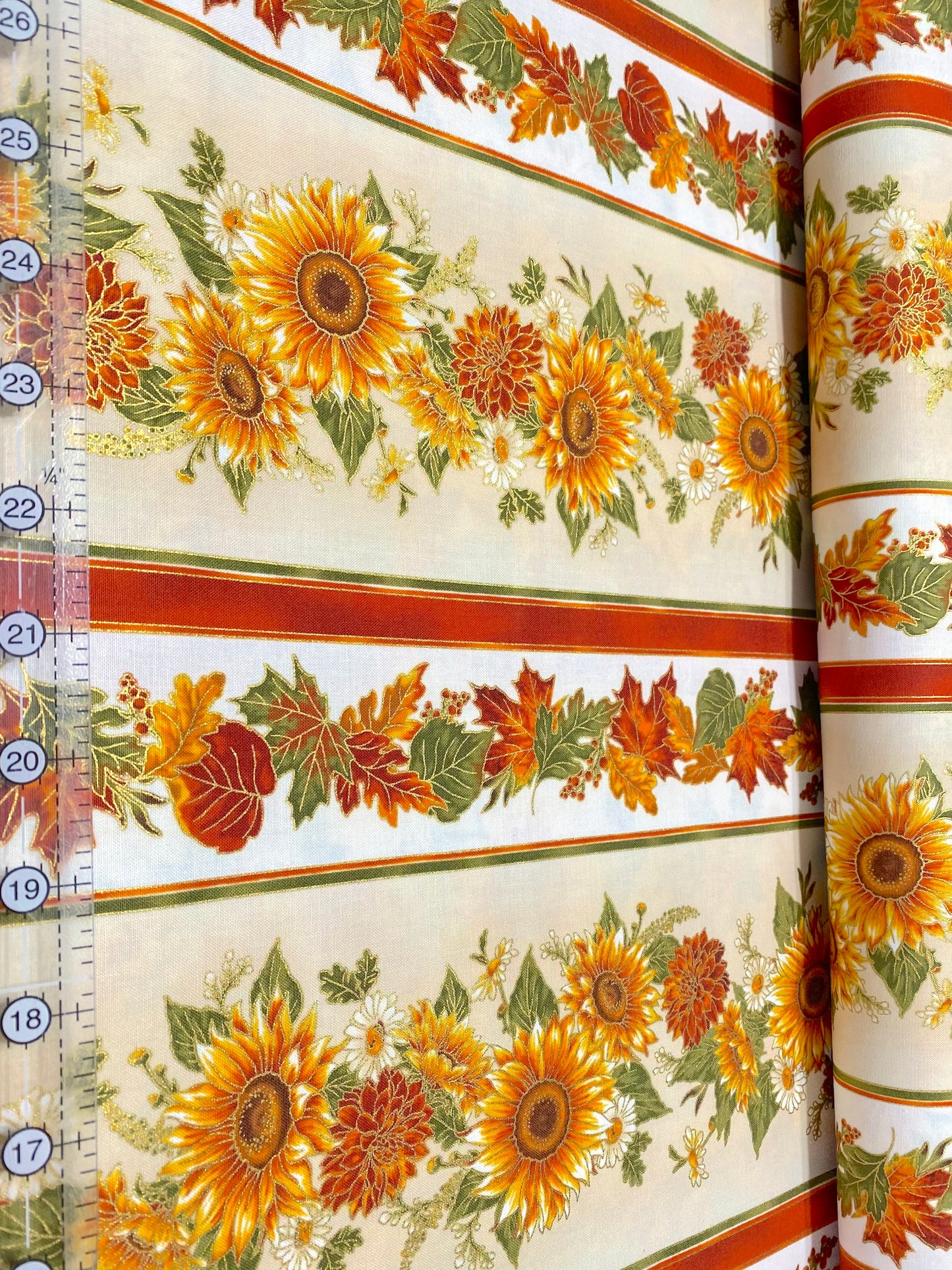 Robert Kaufman's Autumn Bouquet 100% Quilt Cotton Fabric; Sunflower Gold Floral 19855-125