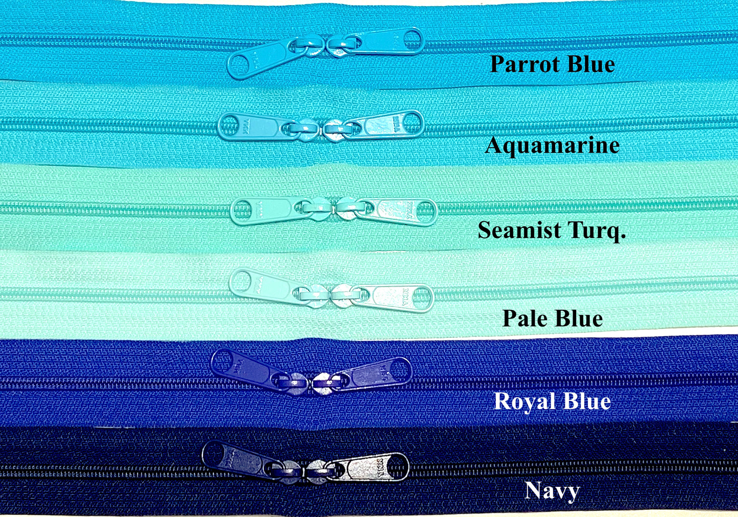 YKK 30" Double Pull (HANDBAG) Zipper 4.5 Head to Head Sliders (Choose Color)