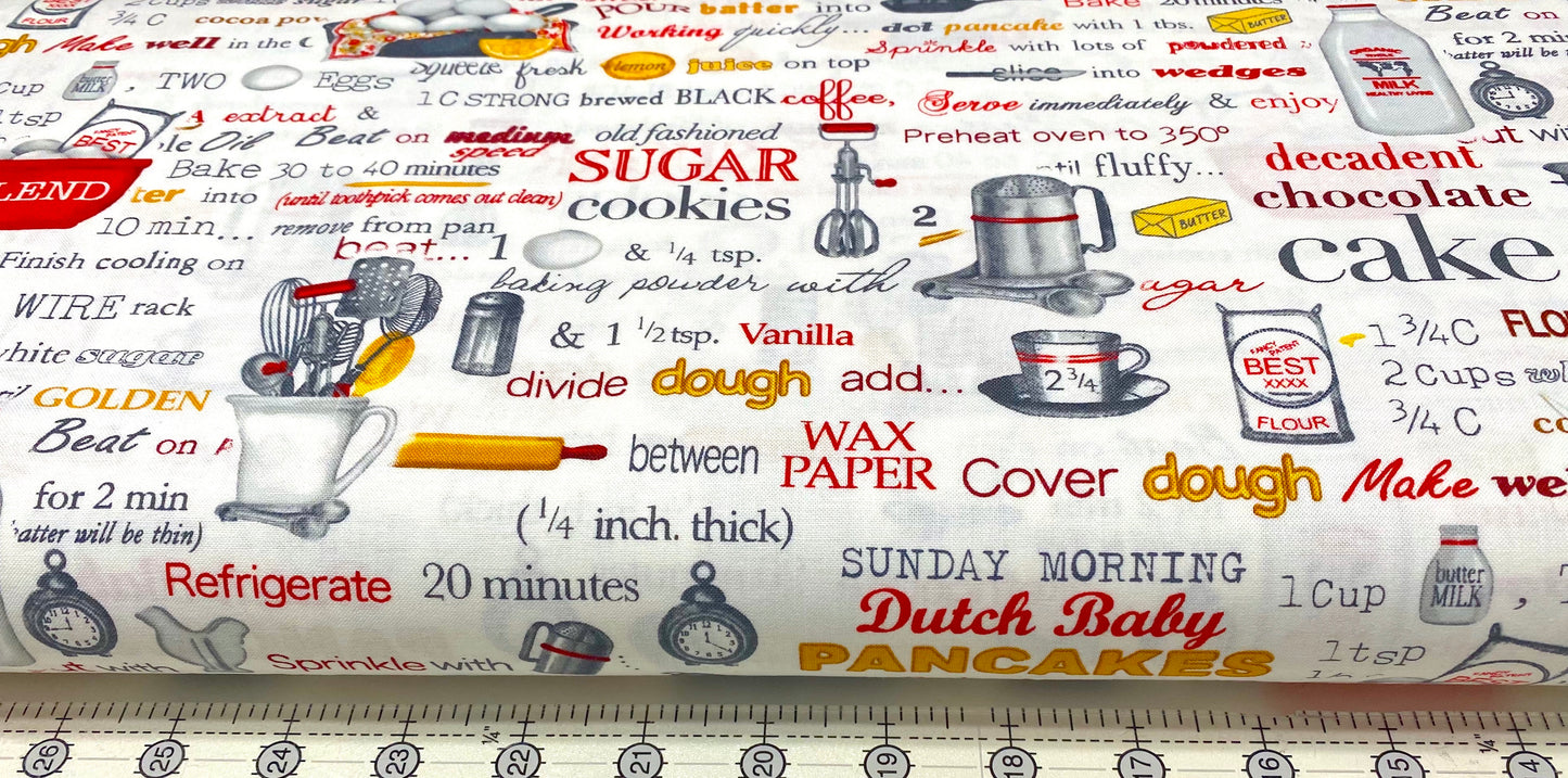 Robert Kaufman BAKING COTTON FABRIC Cake Cookies Sweets - Kiss the Cook 100% Quilt Cotton