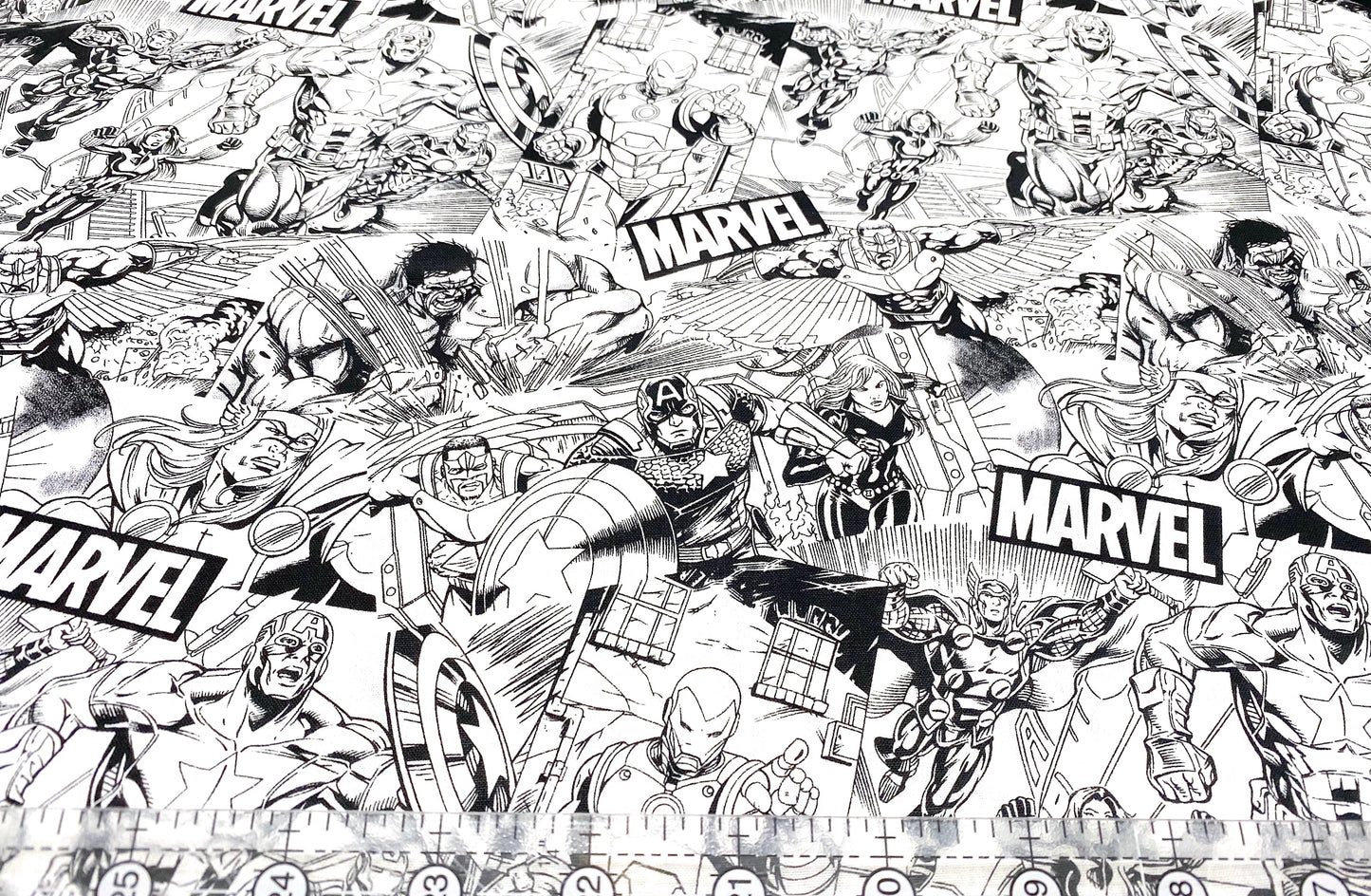Avengers Sketch Cotton Fabric Licensed Spring Creatives 100% Quilt Cotton