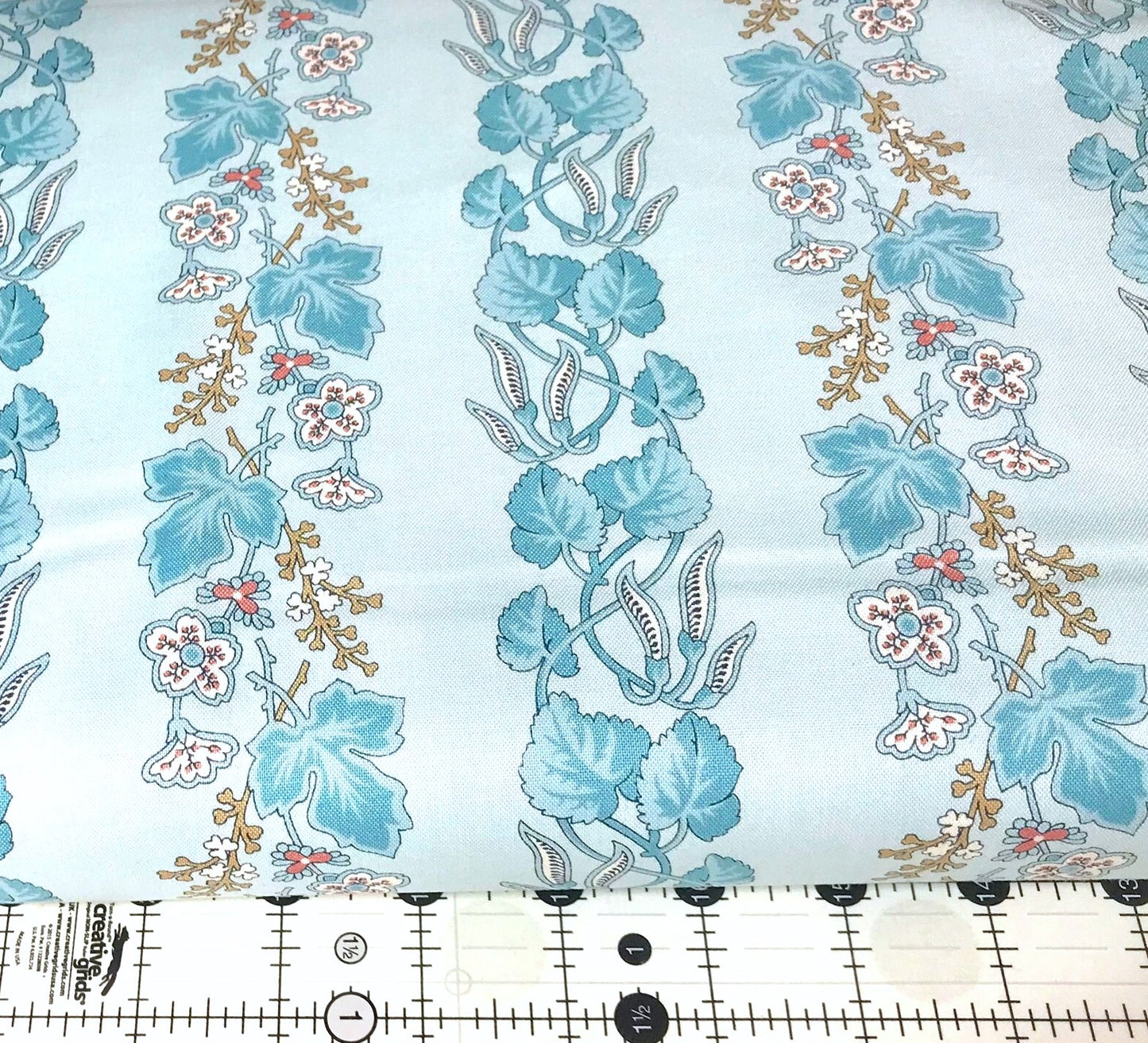 Edyta Sitar Super Bloom ; Laundry Basket Quilt 100% Cotton Fabric; Dakota Sky Floral Blue A-9447-B