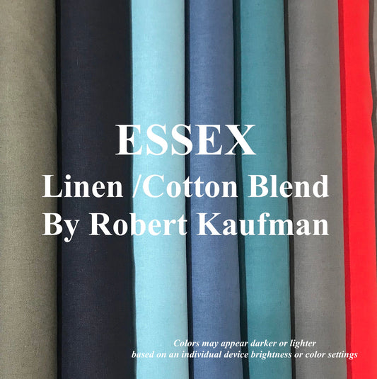 Essex Fabric By Robert Kaufman : Linen Cotton Blend (choose  color & length)