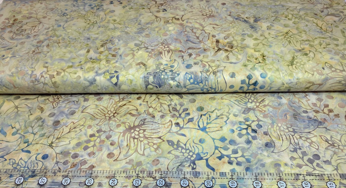 Edyta Sitar Bakers Dozen "Batik" Fabric Biscotti Floral Branch Ab-8938-N Laundry Basket Quilts 100% Cotton
