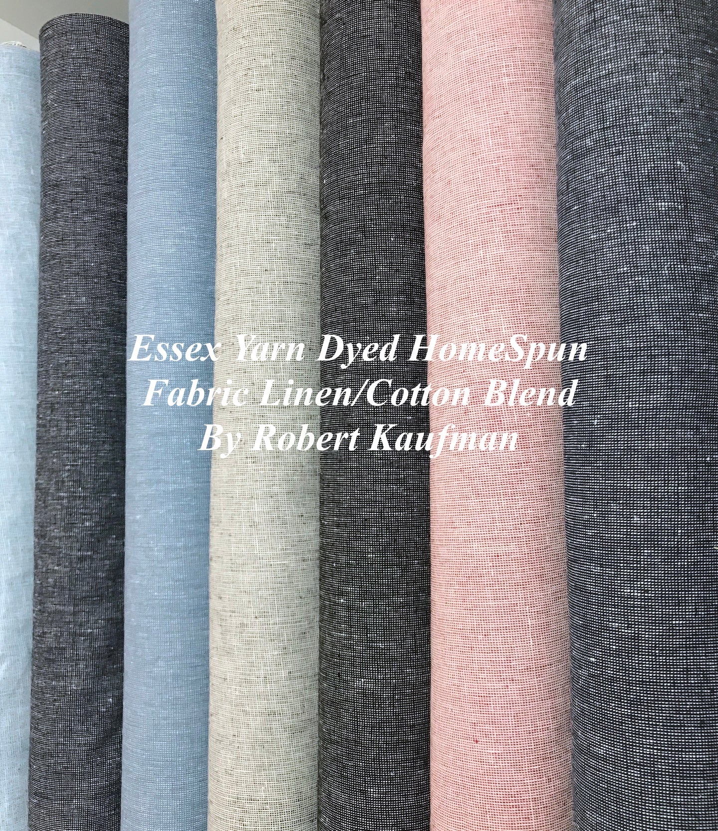 Essex Yarn Dyed Homespun Fabric By Robert Kaufman Linen Cotton Blend (Choose Color & Length)