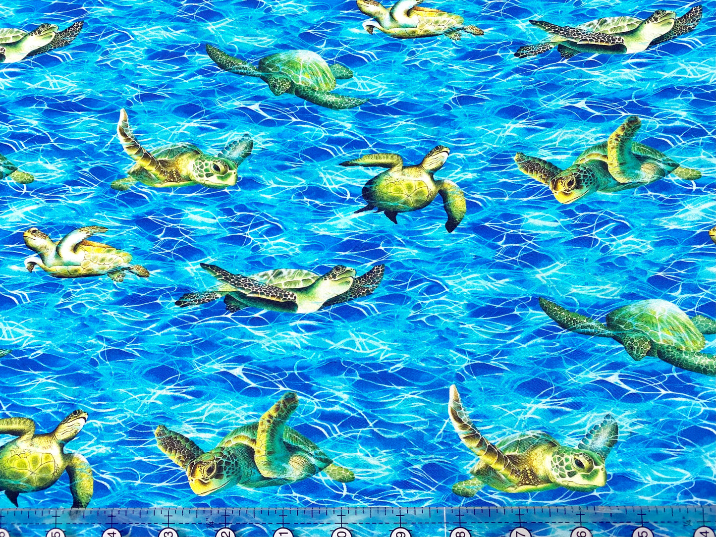 Robert Kaufman Coral Canyon Tropical Turtles 19906-64 Azure Designer Carolyn Steele 100% Quilt Cotton