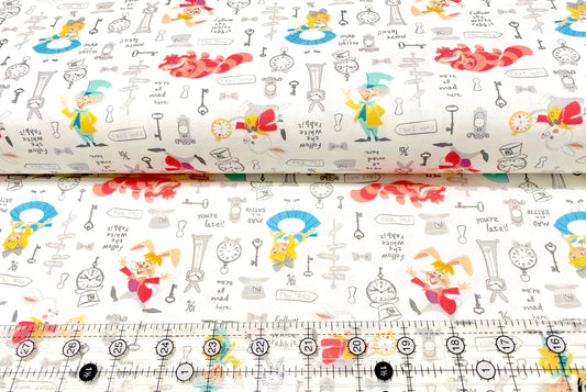 Alice In Wonderland Disney Fabric Licensed Camelot 100% Quilt Cotton