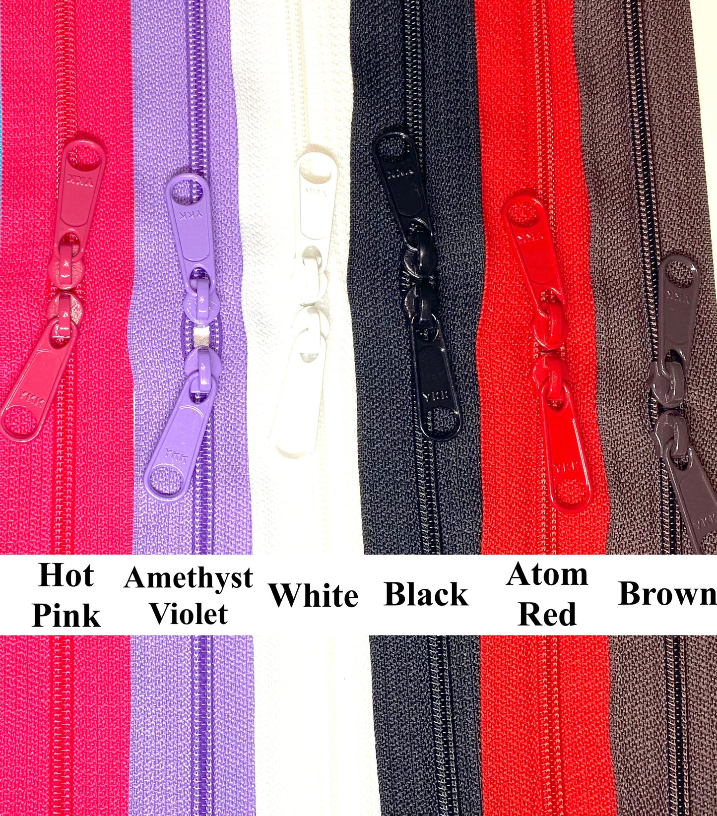 YKK 36" Double Pull (HANDBAG) Zipper 4.5 Head to Head Sliders (Choose Color)