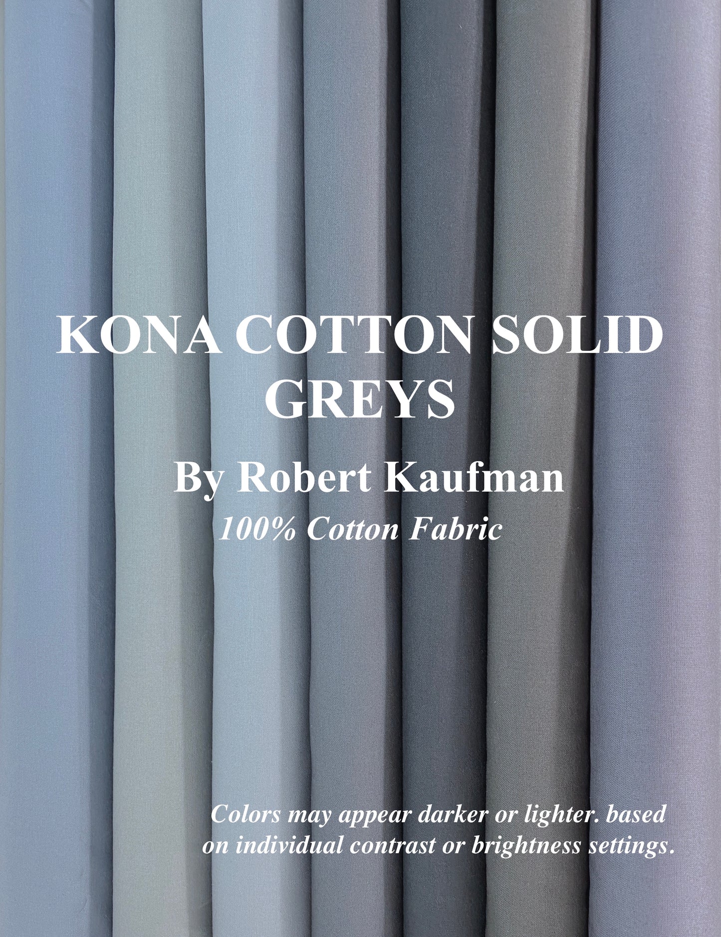 Kona Cotton Solid Greys By Robert Kaufman 100% Quilt Cotton Fabric (click on color name to view color)