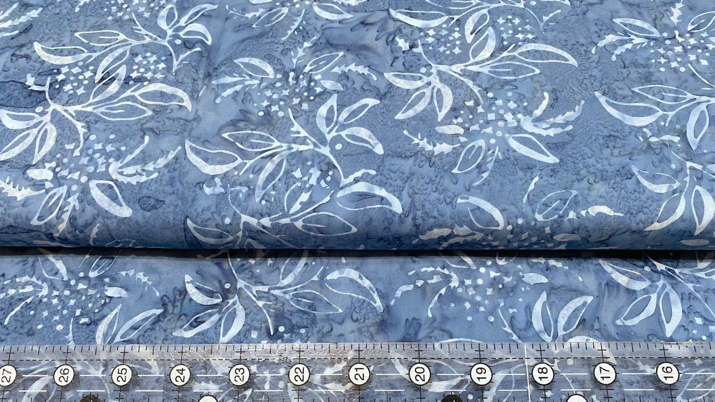 Edyta Sitar Bakers Dozen "Batik" Fabric Baby-Blue Lilacs Ab-8501-B1 100% Batik Cotton