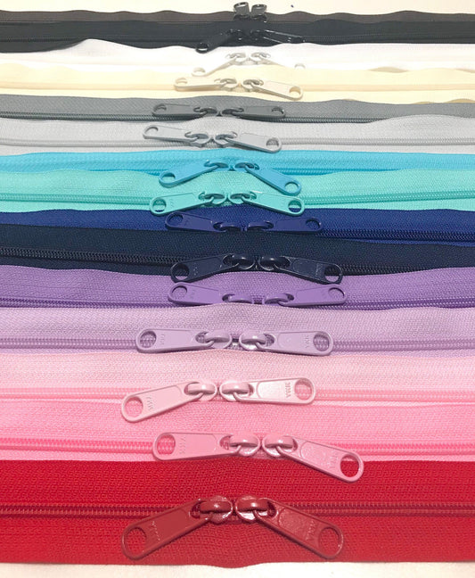 YKK 30" Double Pull (HANDBAG) Zipper 4.5 Head to Head Sliders (Choose Color)