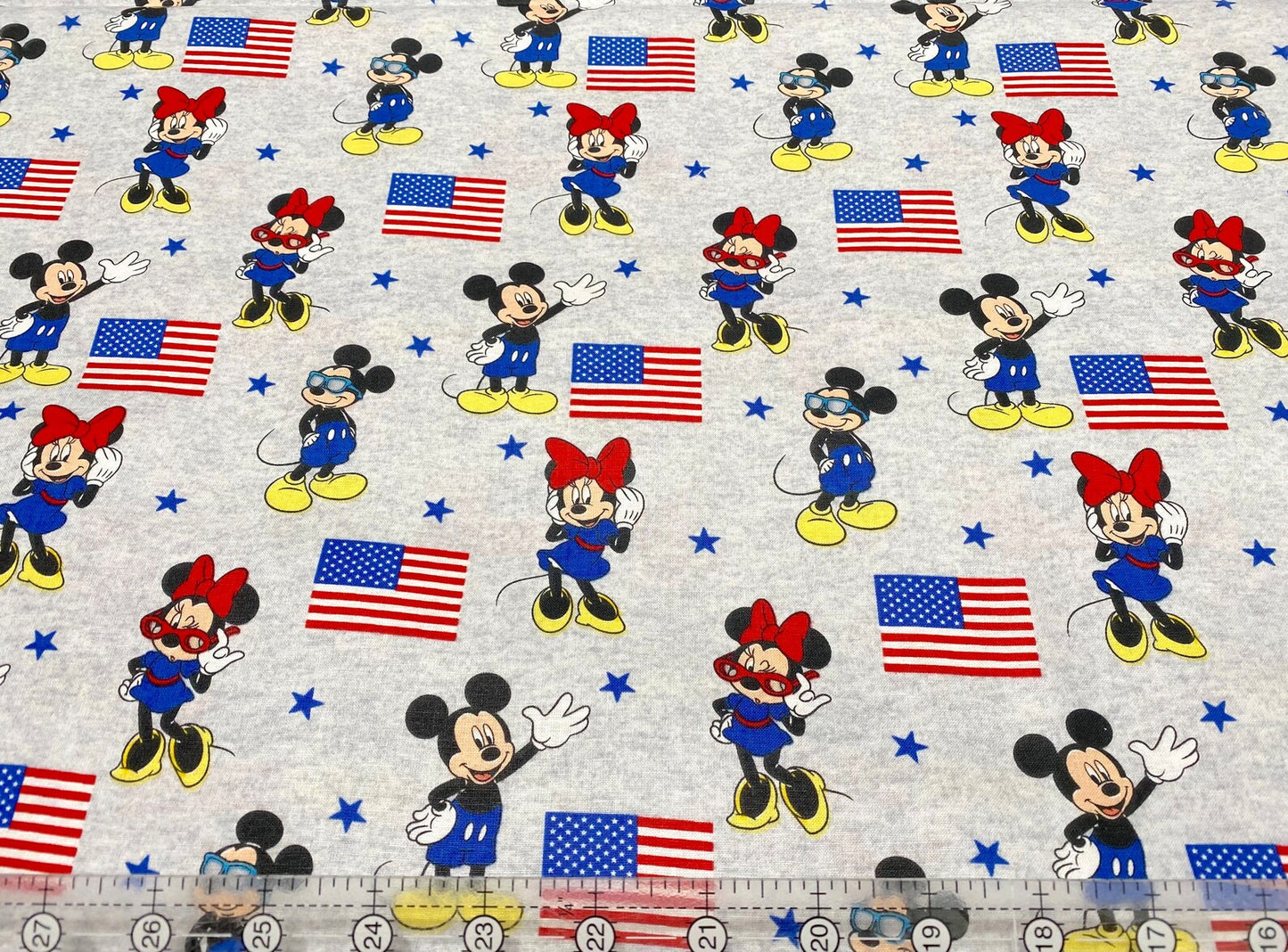 Mickey & Minnie Mouse Patriotic Disney Fabric Licensed Camelot 100% Quilt Cotton ; 4th of July