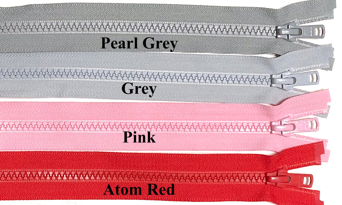 YKK #5 Separating Zippers Vislon Molded Plastic; Medium Weight (Choose Color & Size)